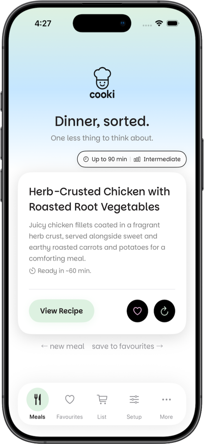 Cooki app — your meals